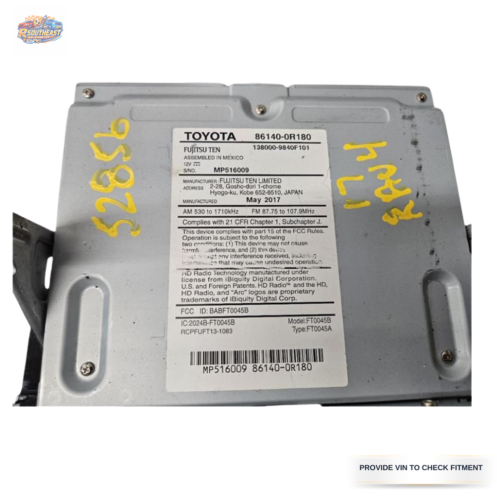 2016–2018 Toyota Rav4 AM FM CD Sirius XM Audio Radio Player Display Screen OEM — view 2