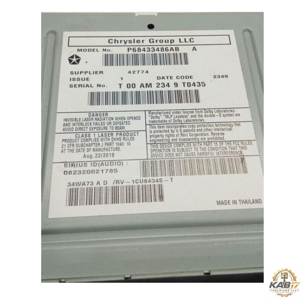 2013–2019 Dodge Caravan AM FM CD Satellite Radio Receiver RBZ — view 4