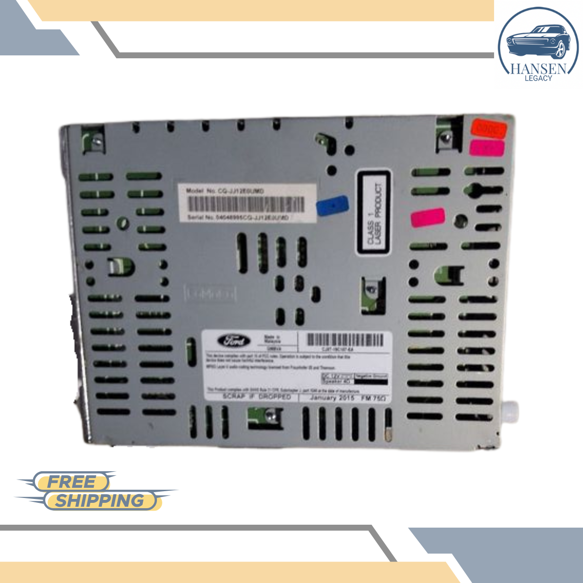 2015–2016 Ford Escape AM FM CD MP3 Radio Receiver ID CJ5T-19C107-EA thru EC — view 4