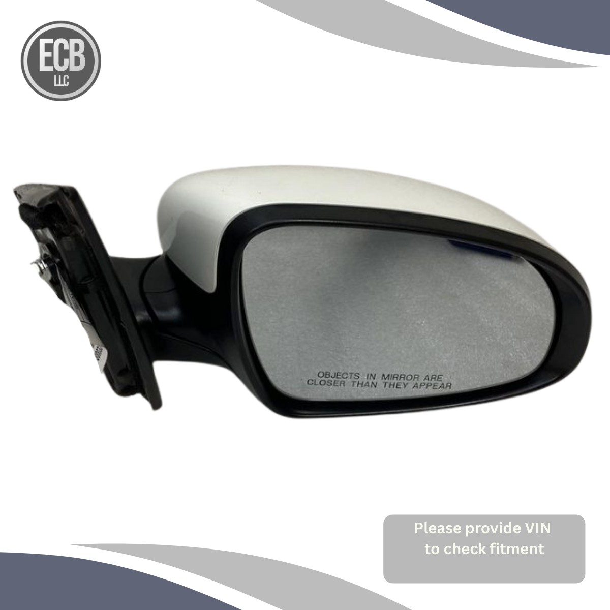 2017–2022 Kia Sportage RH Passenger Side Mirror White Power OEM — view 1