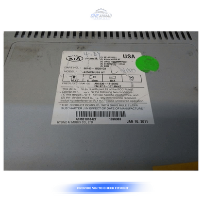 2011–2013 Kia Sorento Radio Receiver AM FM Bluetooth MP3 CD Player OEM — view 3