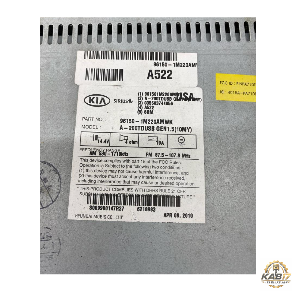 2010–2013 KIA FORTE SDN CPE RADIO AM FM CD MP3 SATELLITE BLUETOOTH RECEIVER OEM — view 2