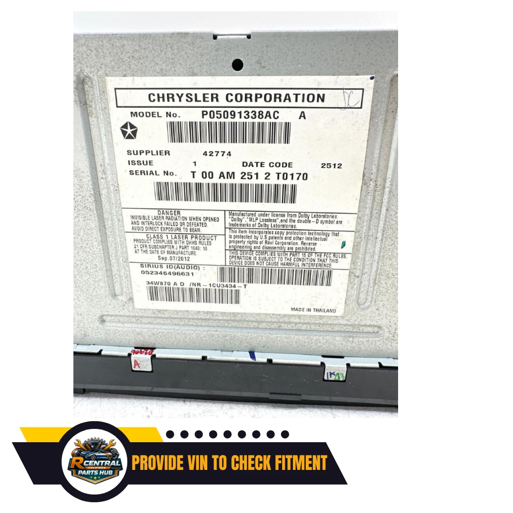 2012 Jeep Liberty AM FM CD AUX DVD Navigation Radio RHB W SATELLITE OEM — view 4