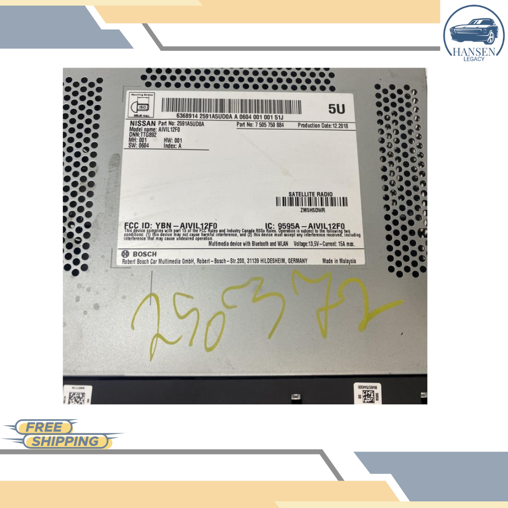 2018–2019 Nissan Sentra Versa AM FM Audio Radio Stereo Receiver OEM — view 2