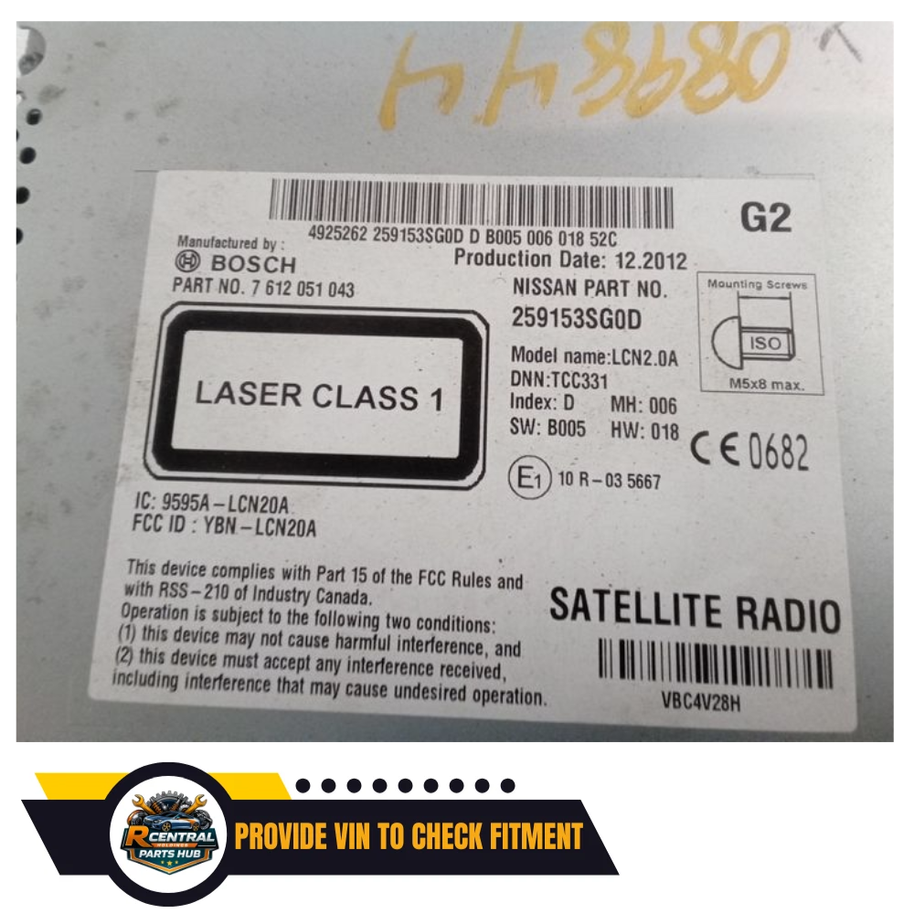 2013 Nissan Sentra Satellite Navigation Display Radio Receiver CD Player OEM 13 — view 3