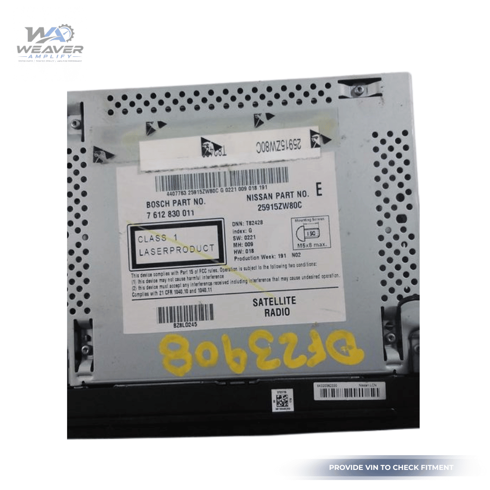 2010–2012 Nissan Sentra AM FM CD Player Radio with Navigation ID 259157W80C OEM — view 3