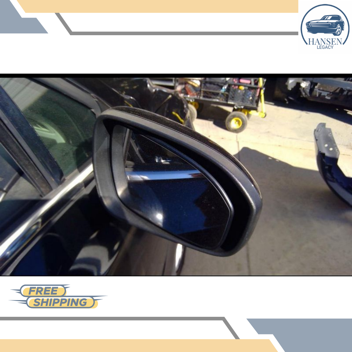 2019–2020 Ford Fusion Right Passenger Side View Door Mirror with Blind Spot Black — view 2