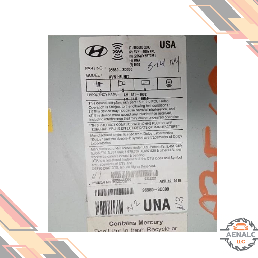 2011 Hyundai Sonata Radio Receiver with GPS Navigation OEM — view 3