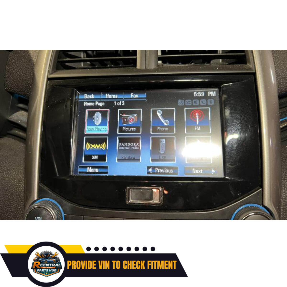 2013–2016 Chevrolet Malibu GPS Display Screen TV Screen Information OEM — view 2