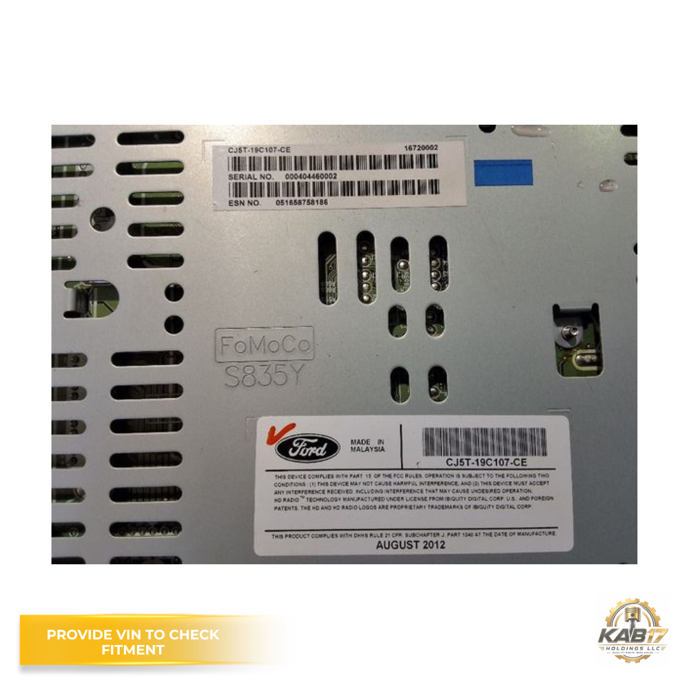 2013–2015 Ford Escape AM FM CD Radio Receiver OEM CJ5T-19C107-CE — view 2
