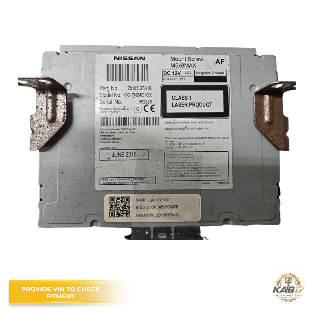 2013–2015 NISSAN ALTIMA Radio Receiver without Navigation 5" Display OEM 28185-3TA1B — view 3