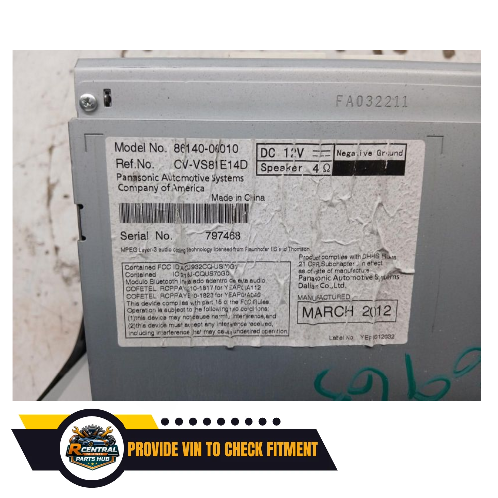 2012–2013 Toyota Camry Radio Display Receiver AM FM CD OEM — view 3