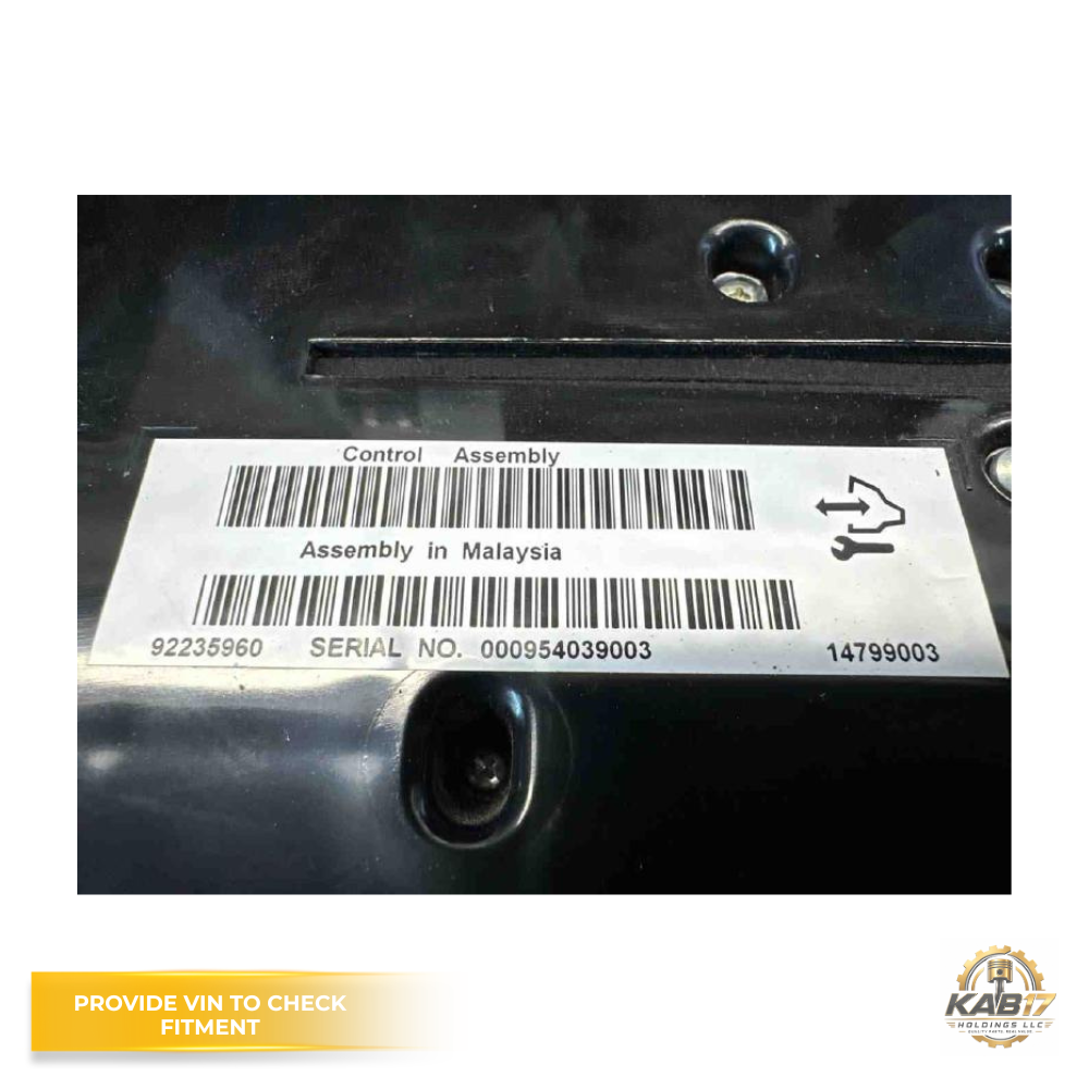 2010–2012 Chevrolet Camaro Radio Control Panel OEM 92235960 — view 3