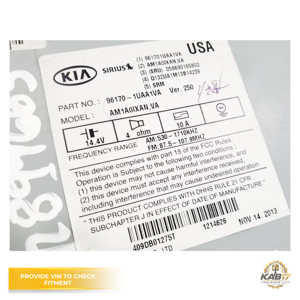 2014–2015 Kia Sorento Sirius Radio MP3 Audio Media CD Player Receiver OEM — view 3