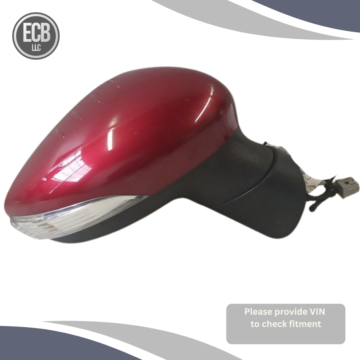 2011–2019 Ford Fiesta Right Passenger Side Door Mirror Red Heated Power OEM — view 2