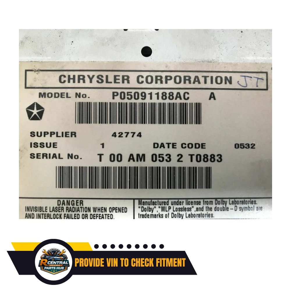 2012 Jeep Grand Cherokee Radio with Navigation Sat CD DVD HDD Face ID RHB OEM — view 2