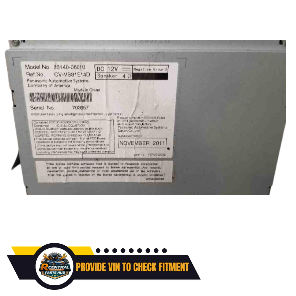 2012–2013 Toyota Camry Radio Display Receiver AM FM CD 57012 OEM — view 2