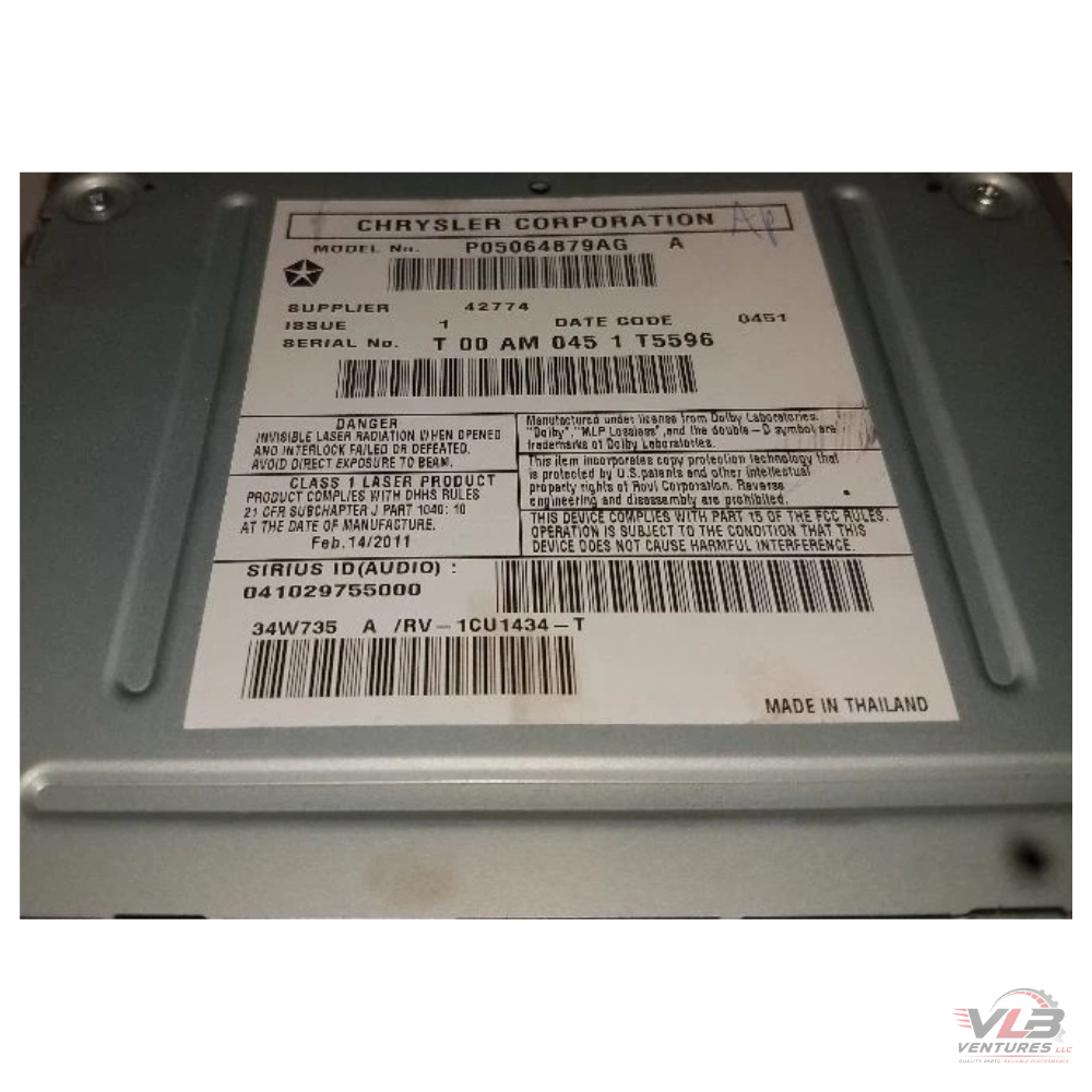 2010 Dodge Caravan Radio Receiver with Satellite OEM — view 2