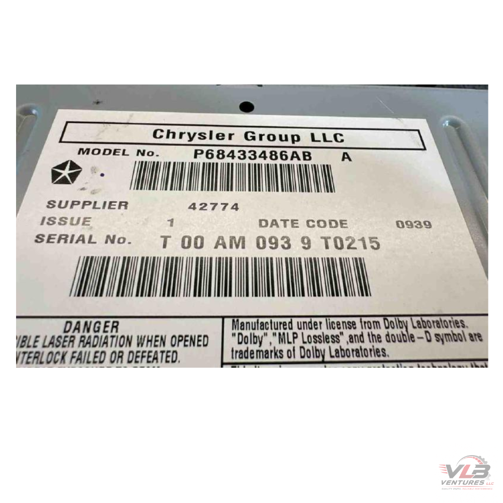 2013–2019 Dodge Caravan AM FM CD Satellite Radio Receiver RBZ OEM — view 3