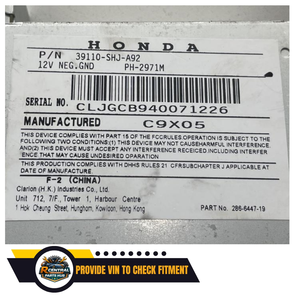 2007–2010 Honda Odyssey AM FM Navigation Radio DISPLAY SCREEN OEM 07 08 09 10 — view 3