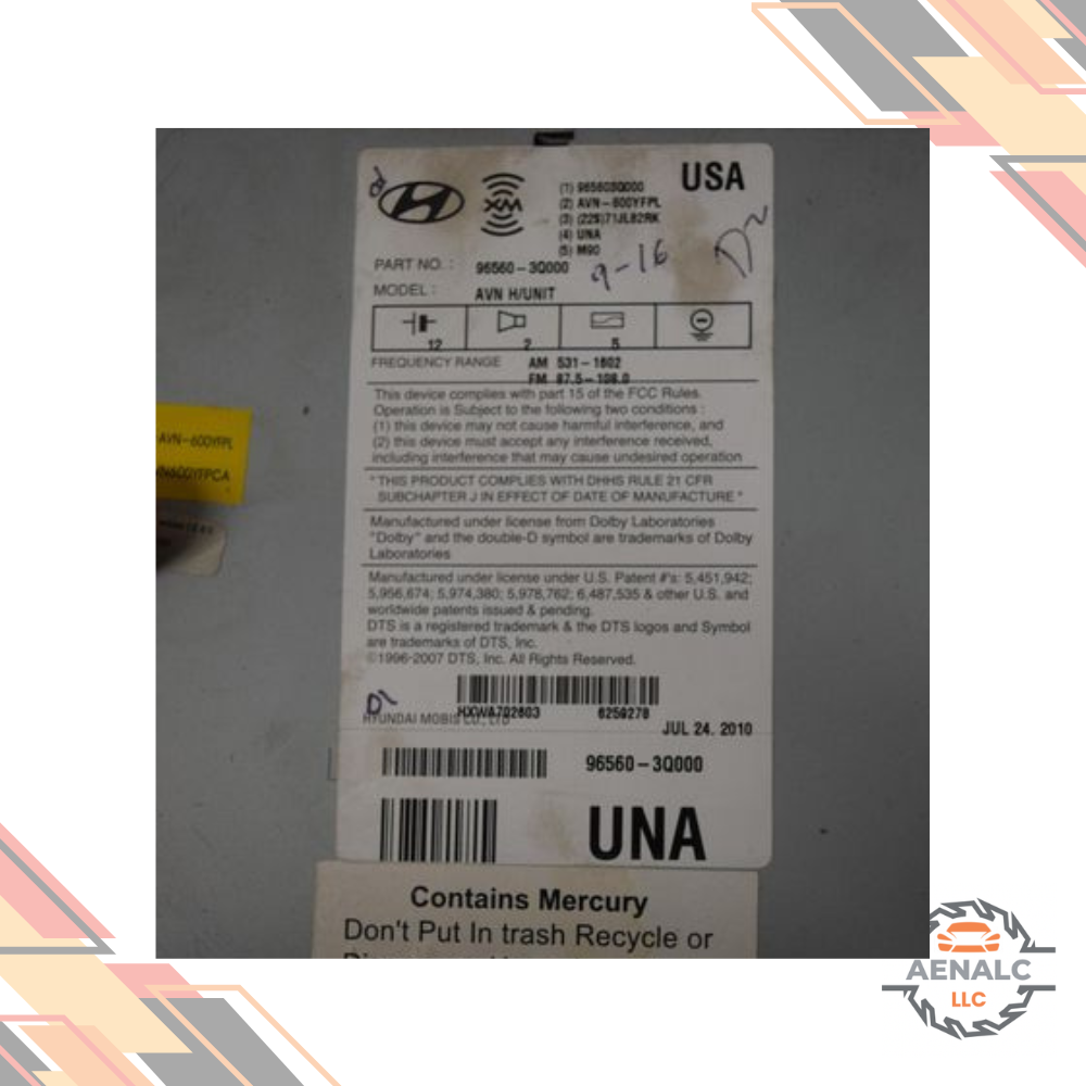 2011 Hyundai Sonata Radio Receiver with GPS Navigation OEM 11 — view 3