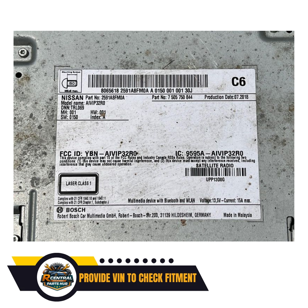 2018–2020 Nissan Rogue AM FM CD Radio Display & Receiver Single CD OEM 18 19 20 — view 3