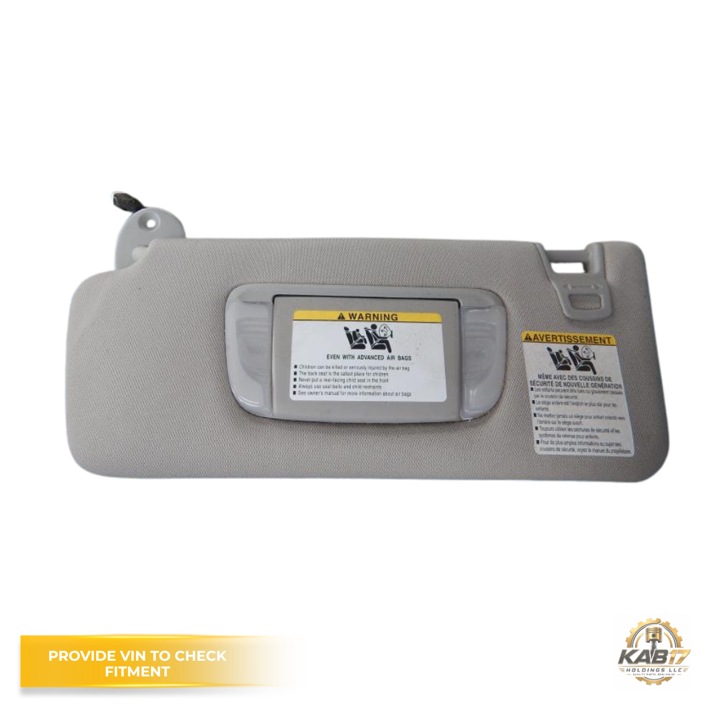 2016–2023 Toyota Tacoma LH Driver Sunvisor with Mirror & Light Gray OEM — view 1