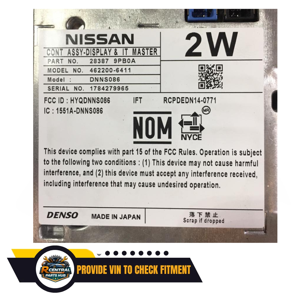2017 Nissan Pathfinder Infiniti Qx60 Dash Mounted Display Screen without Navigation — view 3