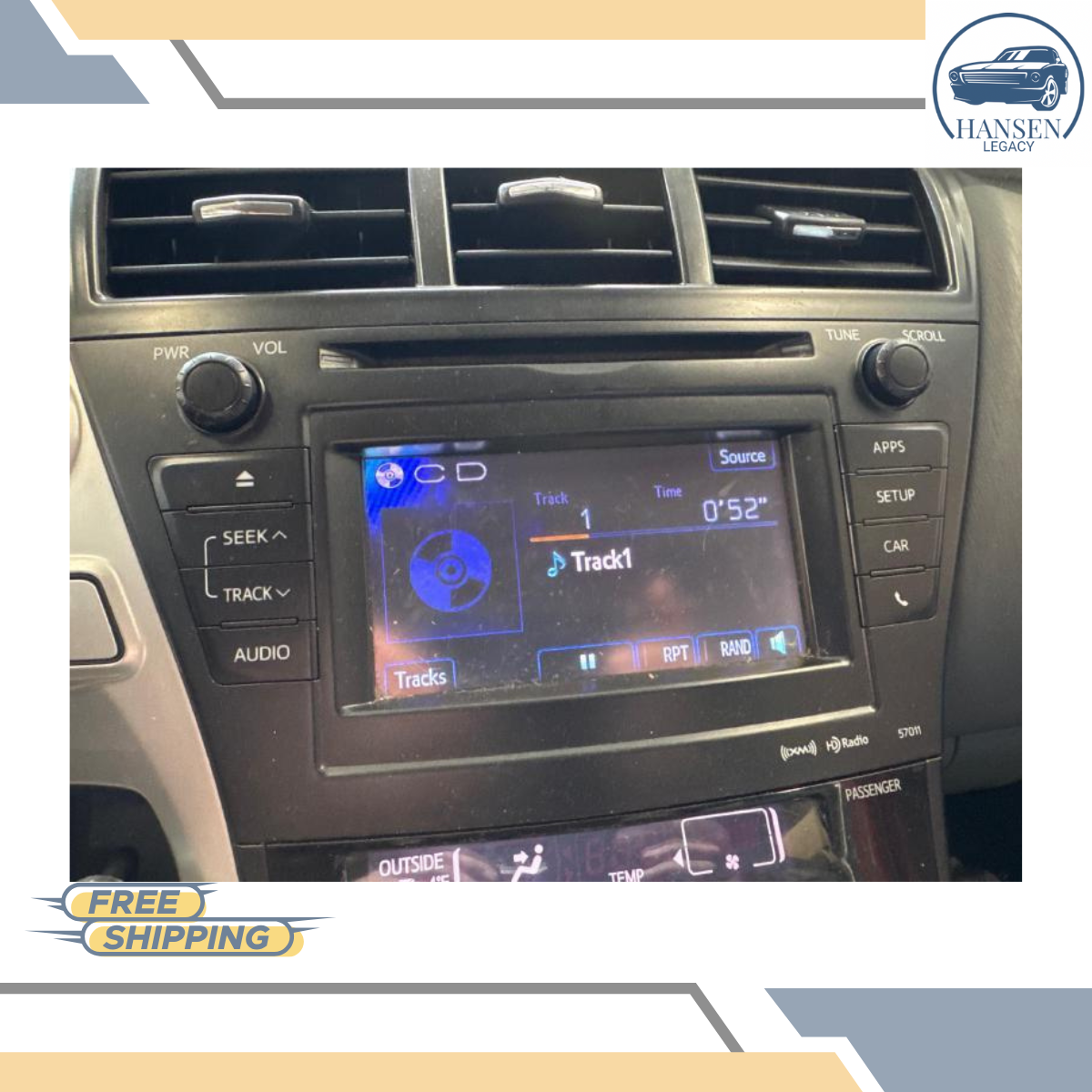 2012–2014 Toyota Prius Radio AM-FM-CD Display Receiver Face ID 57011 — view 1