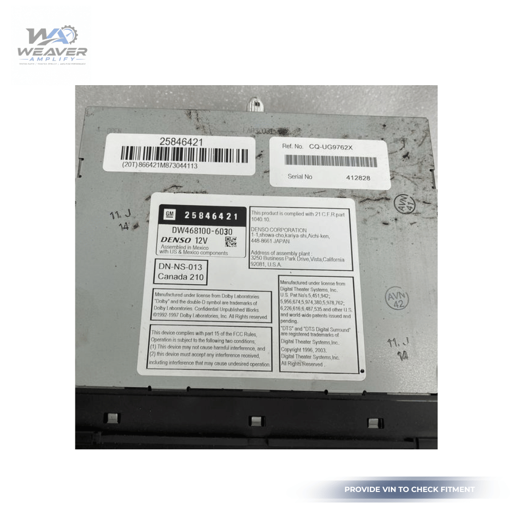 2007–2008 Chevrolet Tahoe AM FM CD DVD MP3 Navigation Radio UVB OEM 07 08 OEM — view 3