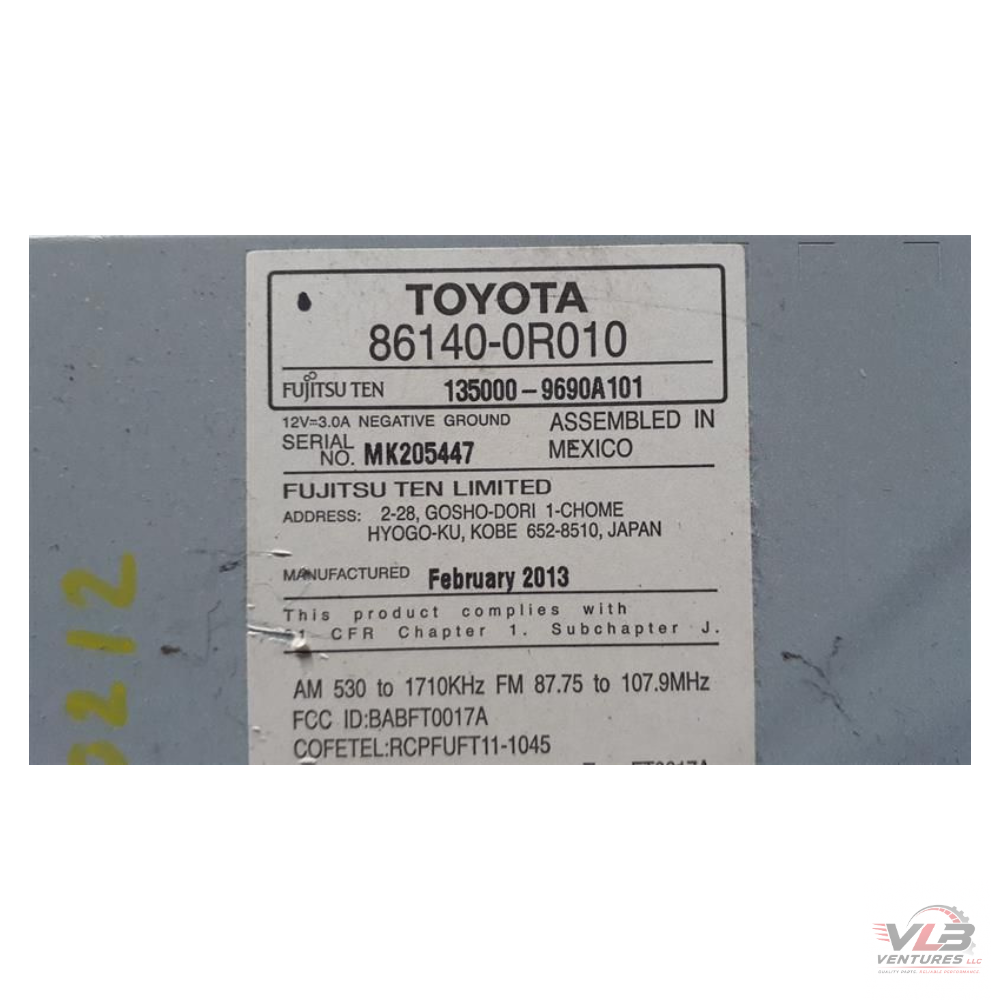 2013–2014 Toyota RAV4 Radio Display & Receiver Screen CD 100071 OEM — view 4