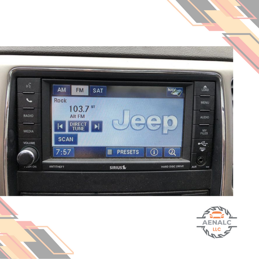 2012 Jeep Grand Cherokee Radio with Navigation Sat CD DVD HDD Face ID RHB OEM — view 1