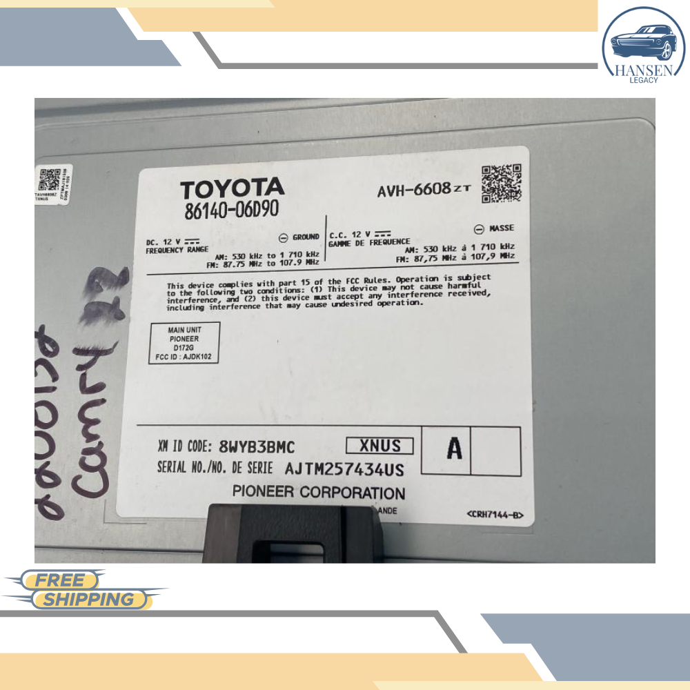 2021–2023 Toyota Camry Radio Receiver with Navigation with Display OEM — view 3