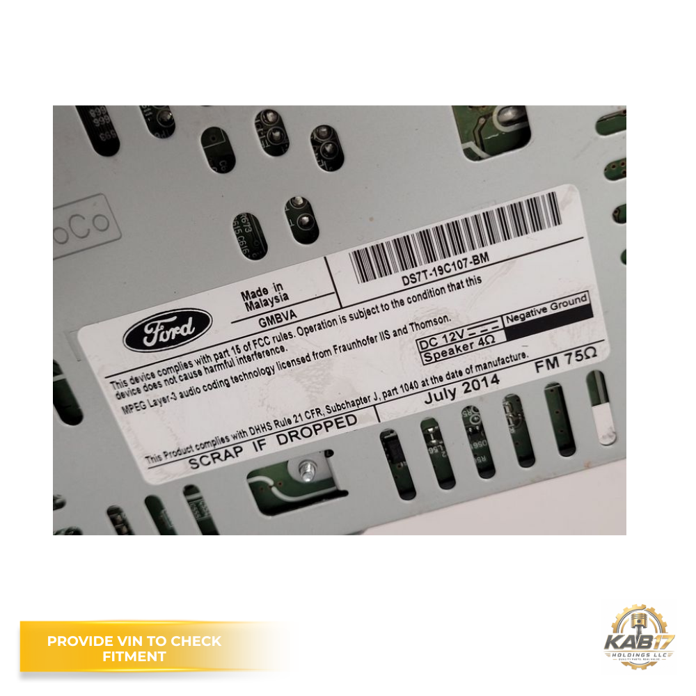 2015 Ford Fusion Radio Receiver OEM DS7T-19C107-BM — view 3