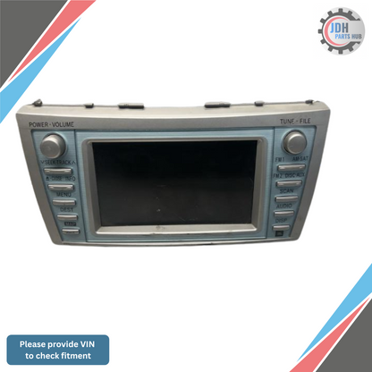 2007–2009 TOYOTA CAMRY HYBRID AM FM NAVIGATION SAT MP3/CD/DVD PLAYER RADIO E7011 — view 1