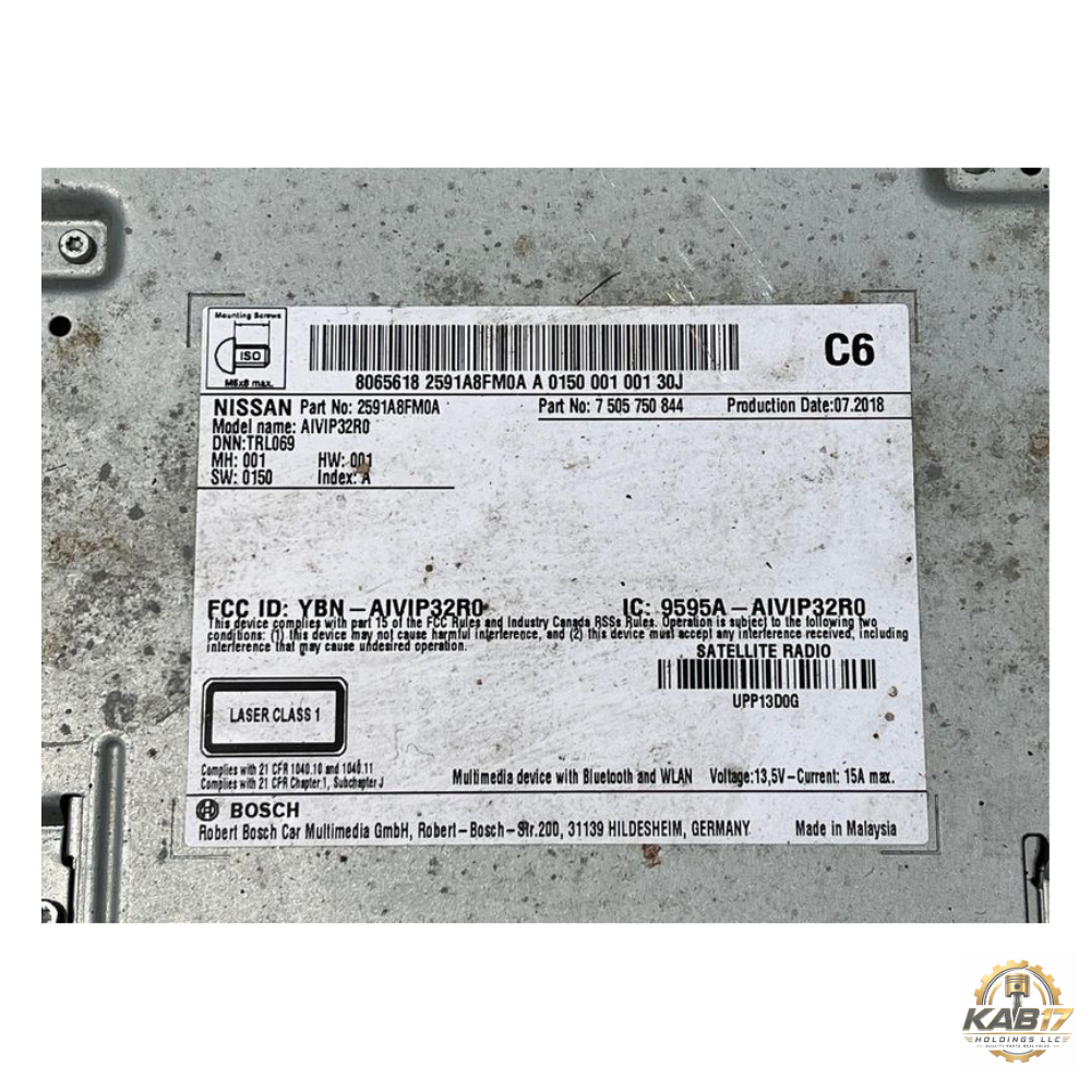 2018–2020 Nissan Rogue AM FM CD Radio Display & Receiver Single CD OEM 18 19 20 — view 3
