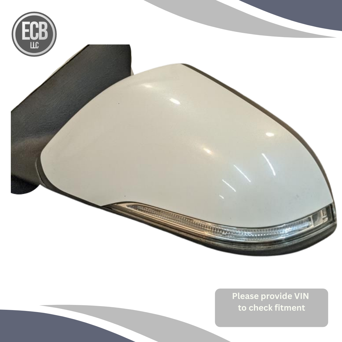 2015–2017 Hyundai Sonata Left Driver Side White Door Mirror Blind Spot — view 2