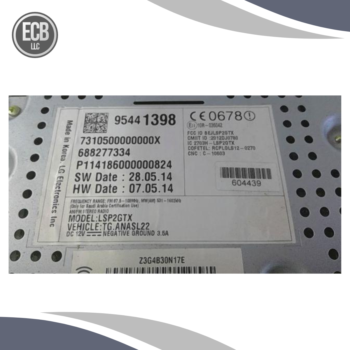 2015–2016 Chevrolet Trax MyLink Radio Receiver with Satellite U2K OEM — view 4