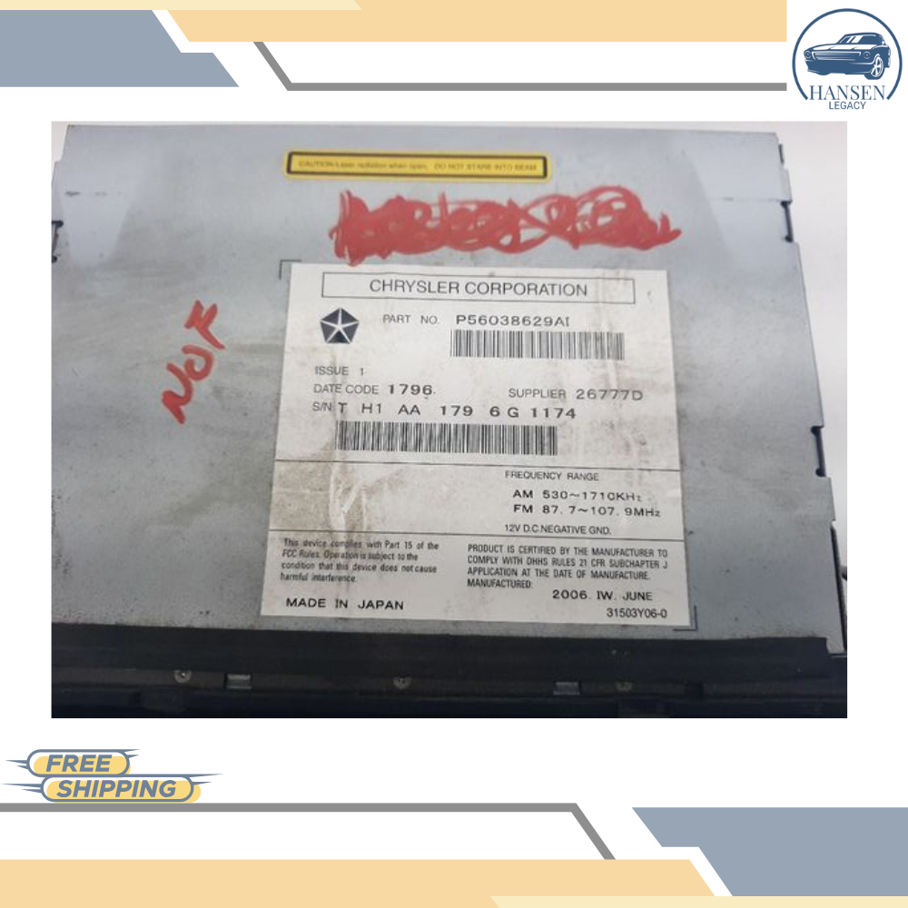 2003–2007 DODGE CHRYSLER JEEP RADIO RECEIVER WITH NAVIGATION OPTION RB1 OEM — view 4