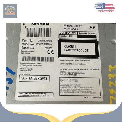2013–2015 Nissan Altima Sedan AM FM CD Radio Receiver without Navigation 5" Display — view 3