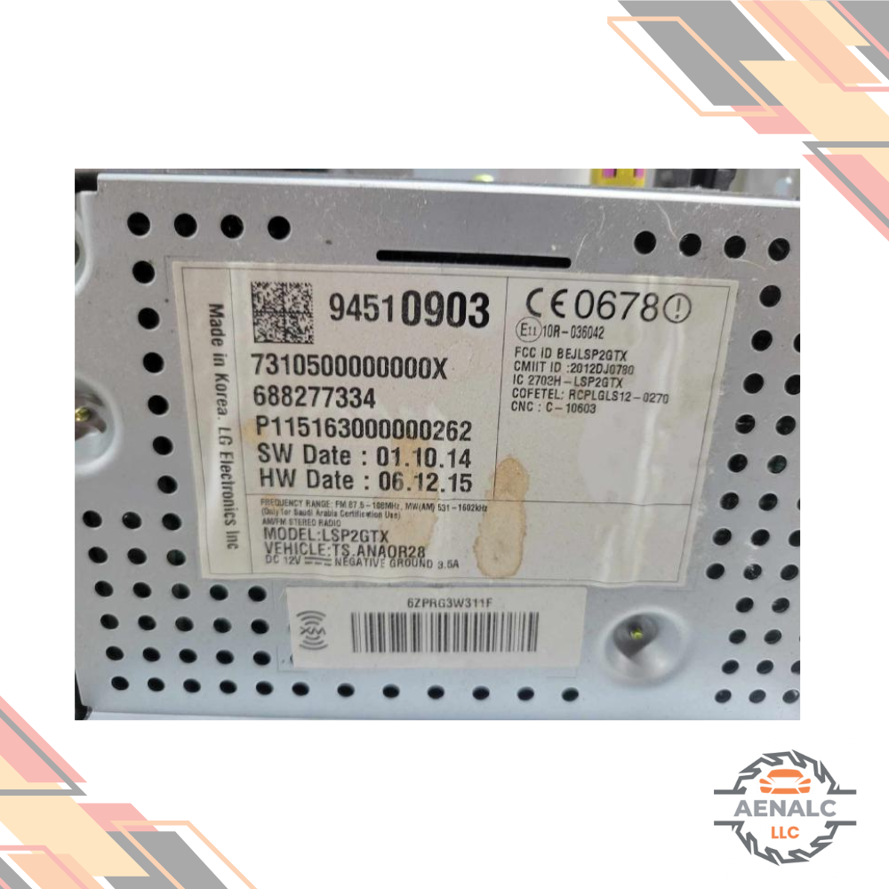 2015–2016 Chevrolet Sonic Radio Receiver Display Screen OEM — view 3