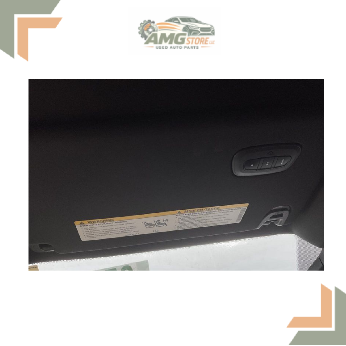 2019–2022 Dodge Ram 1500 Left Driver Side Sun Visor Illumination Black OEM — view 1