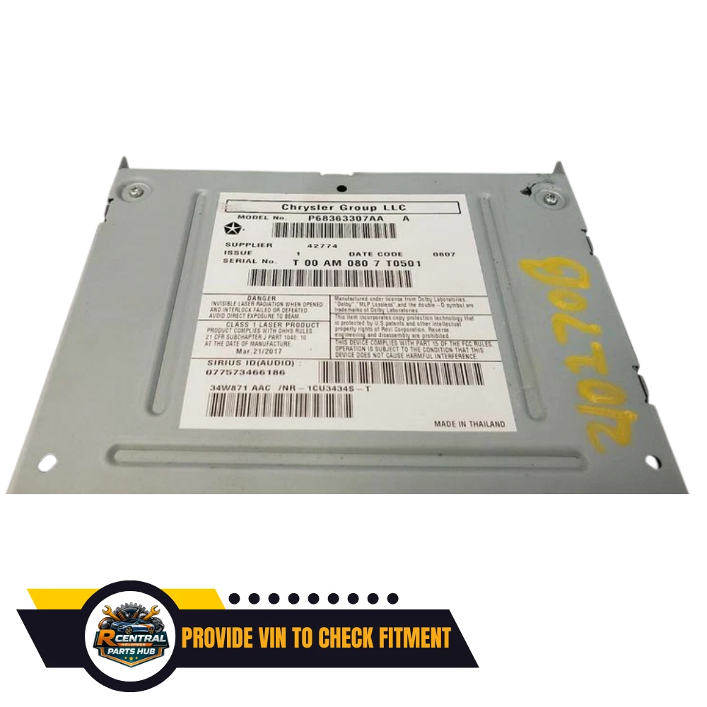 2012–2019 Chrysler Town Country Radio Display Receiver RHB NAV OEM — view 3