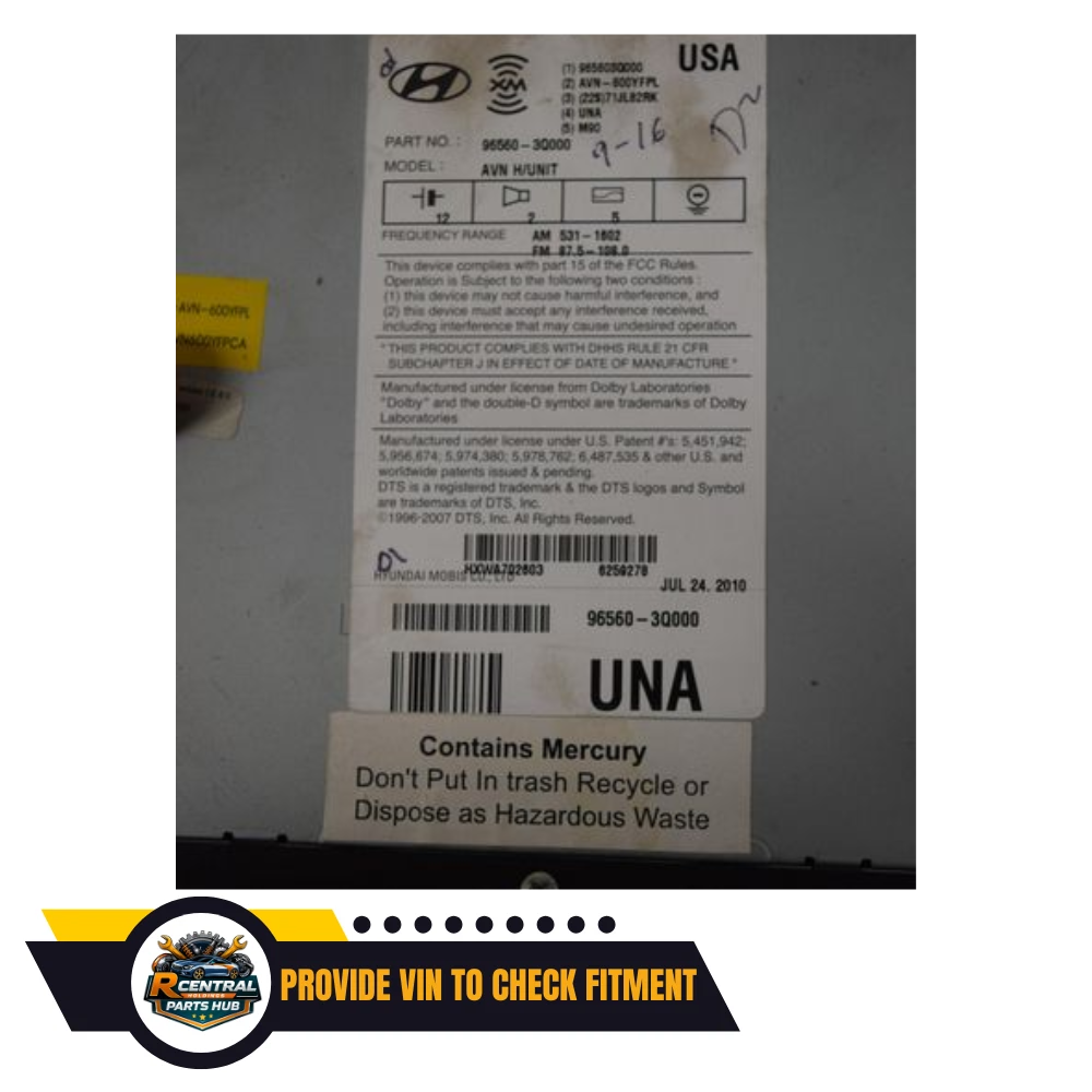 2011 Hyundai Sonata Radio Receiver with GPS Navigation OEM 11 — view 3