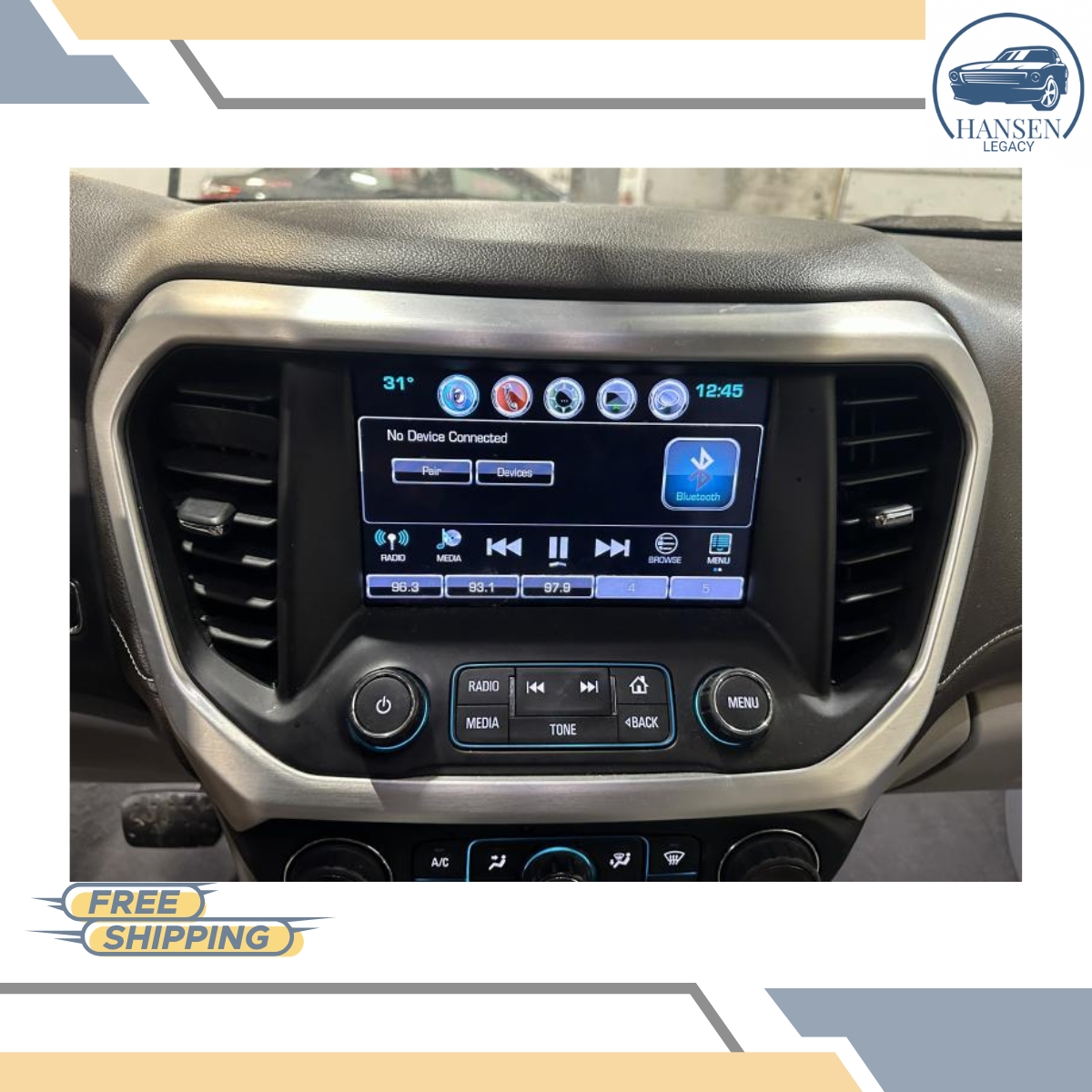 2018–2019 GMC Acadia Radio Display Control Panel 18 19 — view 1