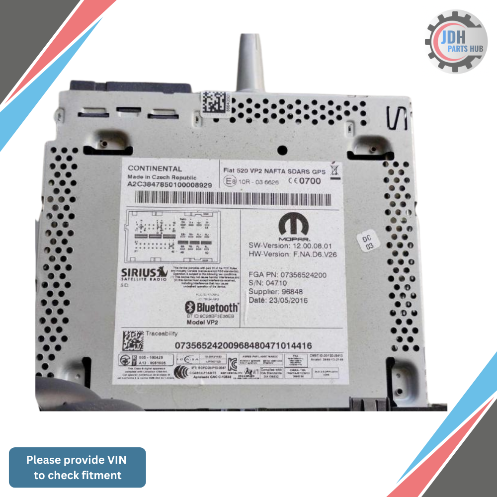 2015–2017 Jeep Renegade AM FM Radio Receiver With Display Screen OEM — view 3