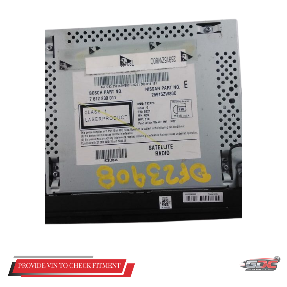 2010–2012 Nissan Sentra AM FM CD Player Radio with Navigation ID OEM 259157W80C — view 4