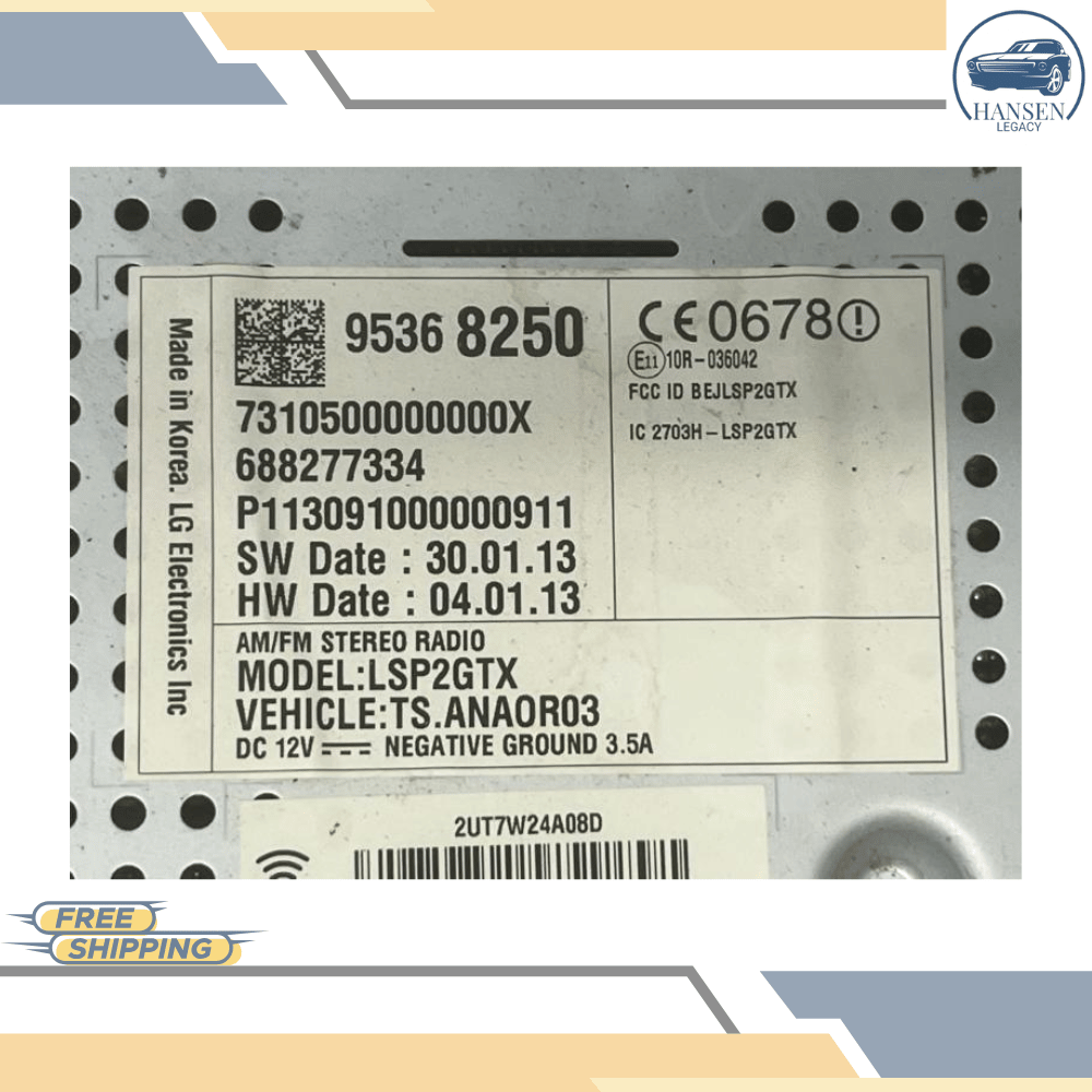 2014 Chevrolet Sonic AM FM MP3 Radio Receiver with Display OEM — view 3