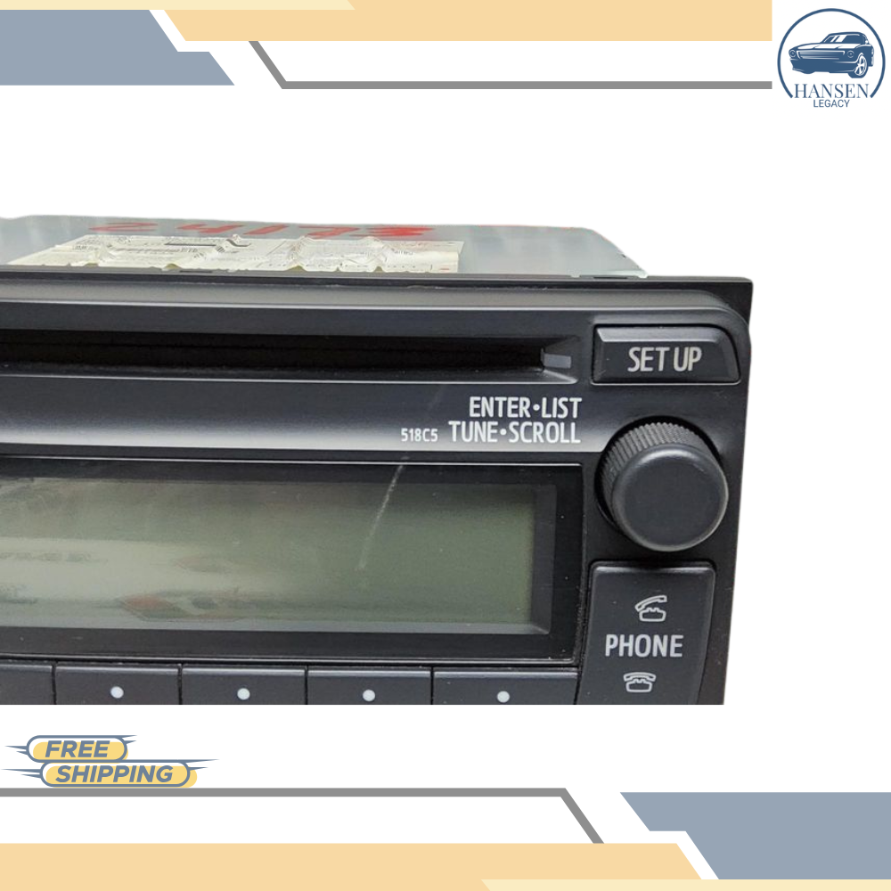 2012–2013 Toyota Corolla Radio Receiver ID 518C5 on Radio Face 12 13 TESTED — view 2