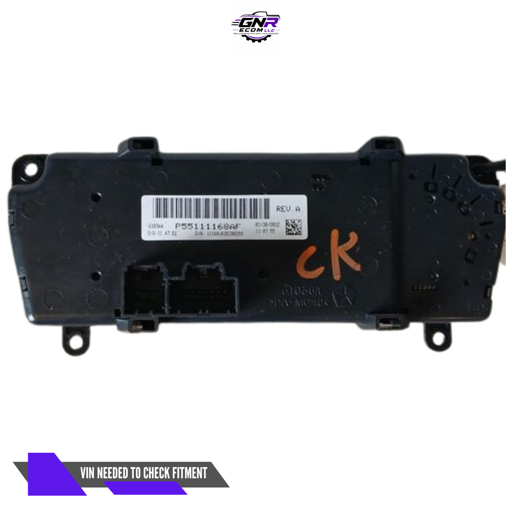 2011–2013 Jeep Wrangler Manual AC Heater Temperature Control — view 2